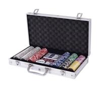 Set De Poker 300 Jetons Laser Professionnel En Aluminium Malette Poker Avec 2 Jeux De 54 Cartes Coffret Poker Argent