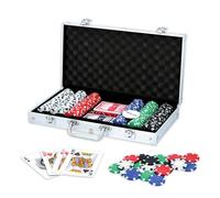 Set de Poker - MaxiMondo - 300 jetons de 5 couleurs - Boîtier en aluminium