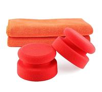 Set de Polissage, Éponge pour Polissage Manuel, Éponge à polir, SPTA Éponge de Polissage Professionnelle pour Voiture avec poignée pour Cire/scellant/Poli Miroir - Lavable Lot de 2