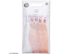 Set de pompons glands - Blanc et rose - 9,5 cm - 5 pcs Rose G