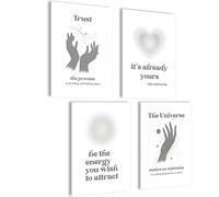 Set de posters Aura Images Faites confiance à l'Univers Style Esthétique Preppy Décoration de Chambre Y2K Posters Esthétiques Yoga Posters Loi de l'Attraction Manifestation Set de Posters