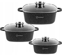 Set de pots carrés en marbre 6 El. 20/24/28 Cm Aroma