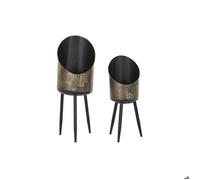 Set De Pots - Dkd Home Decor - Vintage - Noir - Cuivre - 26x26x70 Cm (X2)