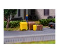 Set de poubelles, marron et jaune - Faller 272926 - N 1/160