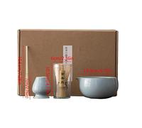 Set de poudre de matcha, fouet en bambou et bol, disponible en blanc, café, noir , café