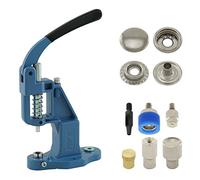 Set de presse à boutons-pression avec presse à levier, outil à boutons-pression et 50 ressorts à boutons-pression de 15 mm, vieil argent, laiton | sans couture, inoxydable | presse à main | DIY