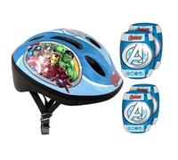 Stamp Set protections Avengers Garçon – Casque, genouillères et coudières – Bleu 52-56 cm