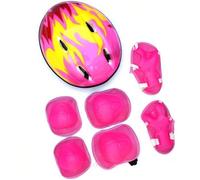 Set de protection roller pour Enfants Casque de vélo réglable genouillères coudières-Rose S