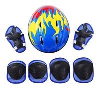 Set de protection roller pour Enfants - SURENHAP - Casque de vélo réglable genouillères coudières - Bleu S