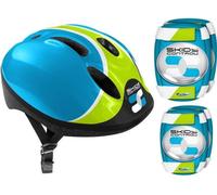 Set de protections COMBO BLEU pour cycle, roller et skateboard - SKIDS CONTROL