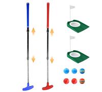 Set de Putter de golf réglable (Rouge & Bleu) - Pour droitiers et gauchers, mini set de golf, aides à l'entraînement professionnelles et accessoires de golf pour enfants et juniors