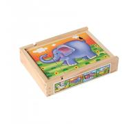 Set De Puzzle Magnetique (4) Animaux Sauvages Dans Boîte En Bois
