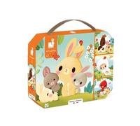 Set de puzzles progressifs Janod Animaux de la ferme 4 puzzles 6, 9, 12 et 16 pièces Multicolore