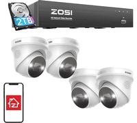 Set de quatre caméras IP Zosia C225 Wifi 5Mp + enregistreur + disque dur 2Tb