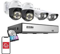 Set de quatre caméras IP Zosia C296 Wifi 5Mp (2 pièces) et C182 Wifi 8Mp (2 pièces) + Enregistreur + HDD 2Tb