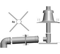 Set de raccordement Wolf DN110/160 au conduit d'évacuation des fumées pour montage dans un puits, indépendant de l'air ambiant.
