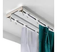 Set de Rail de RideauTringles À Rideaux Silencieuse Longueur 130-180 cm Rail de Rideau de Plafond Aluminium Séparation de Pièce pour Salon Bureau Chambre Robuste(White,5.5m/18.04ft)