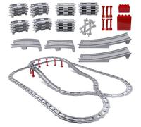 Set de Rails 67 Pièces - Rails de Chemin de Fer City avec Rails Droits, Courbes et Croisements - Jouet Ferroviaire Dès 2 Ans - Cadeau Éducatif pour Garçons et Filles