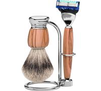 Set de rasage |Gillette® Fusion™| pur-argenté | Bois d'olivier "Serie Premium Design MILANO
