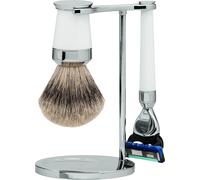 Set de rasage |Gillette® Fusion™| résine précieuse blanche | pur-argenté "Premium Design Paris