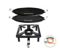 Set de réchaud à tabouret avec plaque de gril en fonte Ø 38 cm light