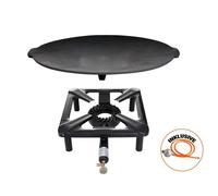 Set de réchaud à tabouret avec plaque de gril en fonte Ø 45 cm