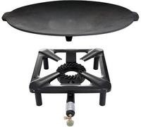 Set de réchaud à tabouret (petit) avec plaque de gril en fonte Ø 45 cm - sans sécurité d'allumage