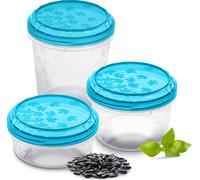 Set de Récipients Alimentaires en Plastique Ronds 3 Pièces Récipients Bleus