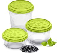 Set de Récipients Alimentaires en Plastique Ronds 3 Pièces Récipients Verts