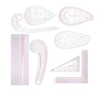 Set de Règles pour Couture 9 Pièces, Règles en PVC Transparent, Tracés Précis pour Dessin et Découpe - Outils Polyvalents de Tailleur, Flexibilité et Précision pour Création de