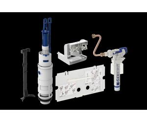 Set de rénovation Geberit composé d'un set de transformation pour chasses d'eau 1988-1997 et d'une plaque de déclenchement Twinline30, Renovationsset 515 Twinline30W, Couleur: Blanc