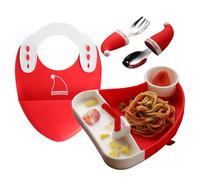 Set de Repas Bébé en Silicone | Set de Vaisselle pour Enfant | Kit Diversification Menée par l'Enfant pour Parents Occupés | Cadeau Noël Restaurant Garderie Rassemblement Familial