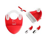Set de Repas Bébé en Silicone | Set de Vaisselle pour Enfant | Kit Diversification Menée par l'Enfant pour Parents Occupés | Cadeau Noël Restaurant Garderie Rassemblement Familial
