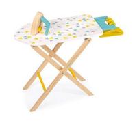 Set de repassage en bois - Planche Table a repasser pliable + Fer + 3 cintres - Jouet d'imitation 3/8 ans - Set