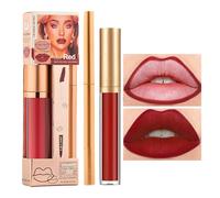 Set De Rouge À Lèvres Et Crayon À Lèvres - Fournitures de Maquillage à Longue Tenue - Teint Pour De Voyage,Pour Femmes Mariées Étudiantes Voyageurs Débutants Fêtes De Mariage Soirée Romantique