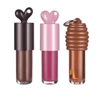 Set De Rouge À Lèvres - Format Poche 3 Pièces Portable - Huile Pour Lèvres Pour Femmes Avec Porte-Clés - Pour Maison École Transport Rencontres Plage Voyage Petite Amie Sœurs Amis Mère