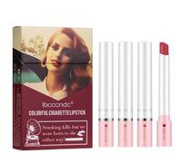 Set de rouge à lèvres mat en tube populaire de 4 couleurs teinte à lèvres veloutée longue tenue 24 heures non collant. (Brown)