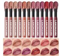 Set de rouge à lèvres Velvet Matte, rouge à lèvres ultra-mat, pigment de couleur intense, longue durée, sans transfert, non-déshydratant, couleur des lèvres infusée (TOUS, 12PCS)