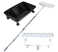 Set de rouleaux de peinture,18inch rouleaux et plateaux de peinture,Rouleau de Peinture avec Manche Amovible étendu jusqu'à 168 cm,7 pièces Pinceau Mural pour Murs et plafonds