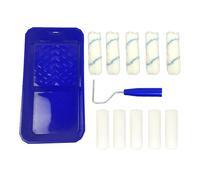 Set de Rouleaux de Peinture Complet, 5 Rouleaux à Eponge de 30 Densité + 5 Brosses en Fil de Coton, pour Décoration Murale, Plafond, Peinture et Laque