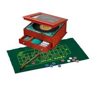 Philos-Spiele – Set de roulette 3706 – Boîte en bois, design en bois de racine
