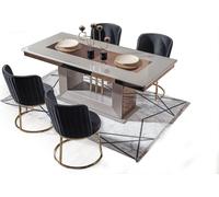 Set de salle à manger élégant Table de salle à manger rectangulaire 4x Chaises rembourrées noires