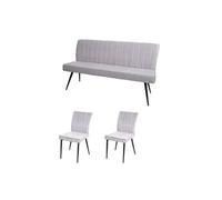 Set de salle à manger HWC-K16 velours métal gris clair
