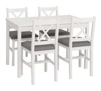 Set de salle à manger MENDLER HWC-F77 10 cm blanc Rembourrage gris Gris