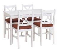 Mendler Set de Salle à Manger HWC-F77 10 cm Blanc Rembourrage Terre-Cuite