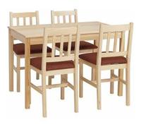 Set de salle à manger MENDLER HWC-F77 10 cm naturel Rembourrage terre-cuite Orange