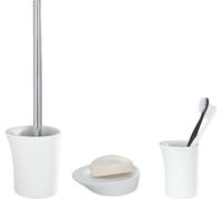 set de salle de bain 3 pièces Wenko PALOMA blanc Garniture WC + porte-savon + gobelet pour brosse à dents