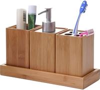 Set de salle de bains 4 pièces HWC-B85 bambou