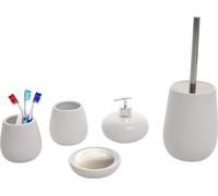set de salle de bain 5 pièces HWC-C72, garniture de WC Set de salle de bain, céramique ~ blanc