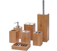 Set de salle de bains 7 pièces MENDLER HWC-A90 bambou Beige G